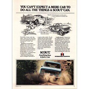 1979 International Harvester Scout SUV Vintage Print Ad Dirt Road 70s Wall Art